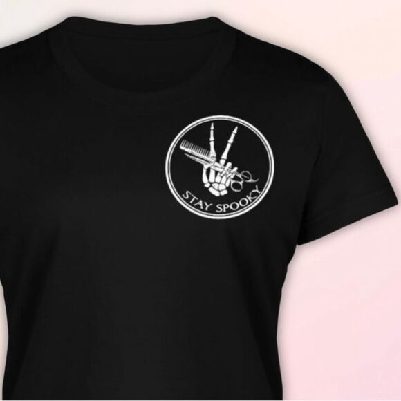 Custom, Stay Spooky Hairdresser Tee, Slim Fit, Size 3X, New - Picture 8 of 8